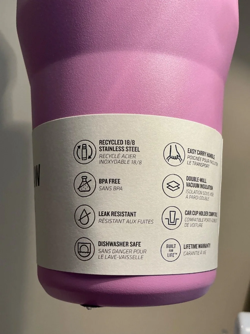 New Stanley Ice Flow Flip Straw Tumbler Smaller 20 oz lilac with purple lid - Picture 3 of 4